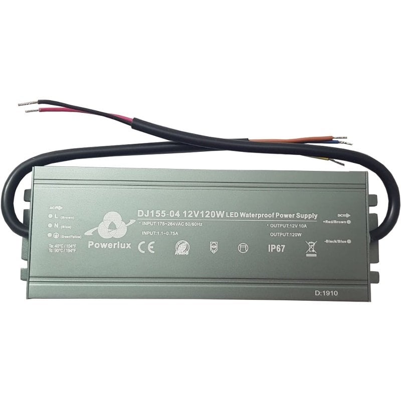 12 Volt IP67 Powerlux Adaptör Çeşitleri 12V-10A 120W