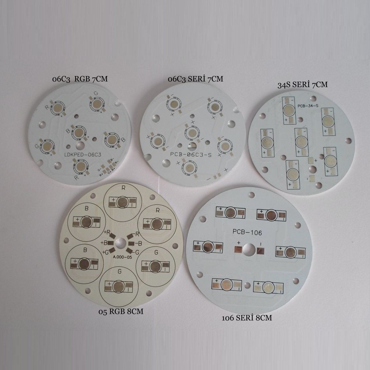 6lı Round Yuvarlak Power Led PCB