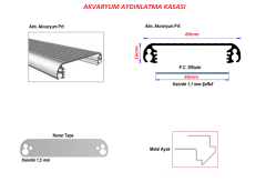LP-1001 Alüminyum Akvaryum Aydınlatma Boş Kasa Takım